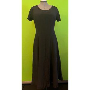 90s Vintage Laura Ashley Black Silk Dress